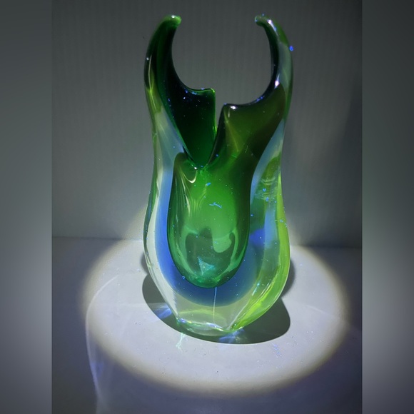 Manganese Murano Flame Glass Paperweight - Pristine Condition - 5.5” x 3” x 2”